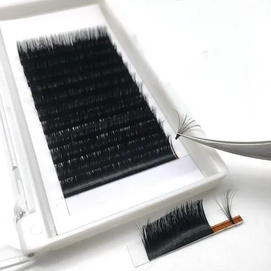 高品質簡単ファンまつげエクステンションビッグトレイ CD カールベストセラー黒黒合成まつげ卸売