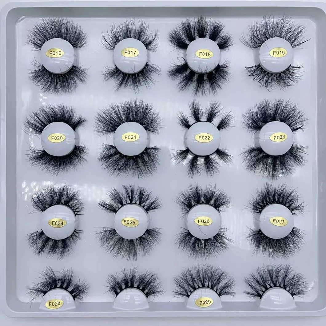 Beauty Eyelashes Makeup Lashes Cosmetic 25mm 3D Individual Eyelash Extension Human Hair Mink Eyelashes with Free Box