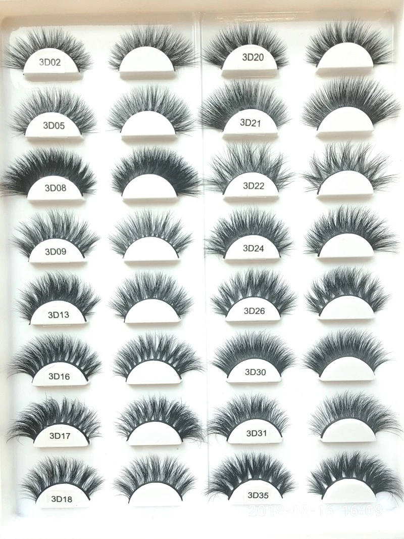 Wholesale Price Colored Lashes Mink Eyelash False Eyelashes with Pull out Packaging Box