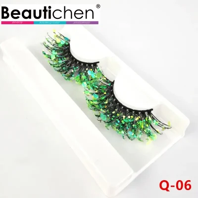 Beauticen まつげホット販売卸売カラフルなミンクまつげプライベートラベル高品質 3D ミンクの毛皮まつげダイヤモンドカラースパンコールまつげ